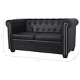 thumbnail image 4 of vidaXL Chesterfield 2-Seater Artificial Leather Black, 4 of 4