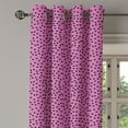 thumbnail image 2 of Ambesonne Hot Pink Grommet Curtain, Black Hearts Romantic, 50" x 84", Fuchsia Black, 2 of 6