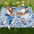 thumbnail image 6 of Extra Large Picnic Beach Blanket Waterproof Sand Proof Portable Outdoor Mat Blue and White Porcelain Floral 60x80, 6 of 9