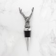 thumbnail image 2 of Twine Stag Wine Bottle Stopper, Keep Wine Fresh, Fits Standard Bottles, Metal, Rubber Seal, Silver, Set of 1, 2 of 4