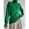 thumbnail image 4 of 2022 Winter YAMXUN Elegant Turtleneck Women Sweater Chic Soft O-Neck Knitted Basic Pullovers Loose Warm Female Knitwear Jumper, 4 of 6