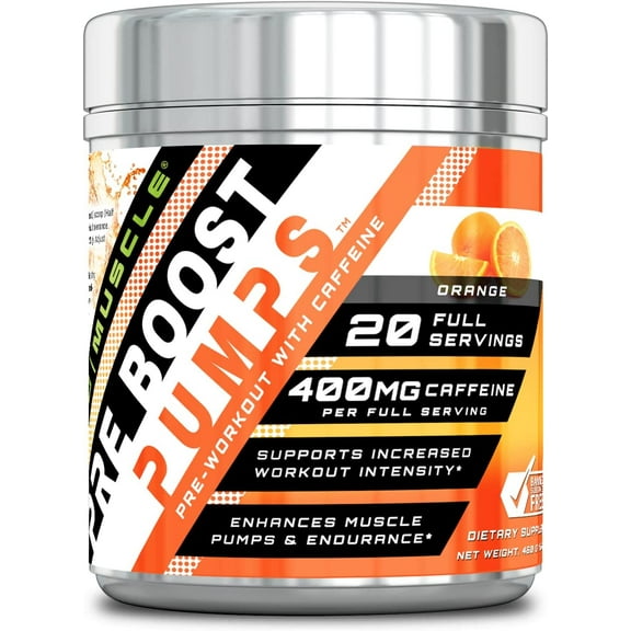 Amazing Muscle Pre Boost Pumps 20 Servings Orange Flavor