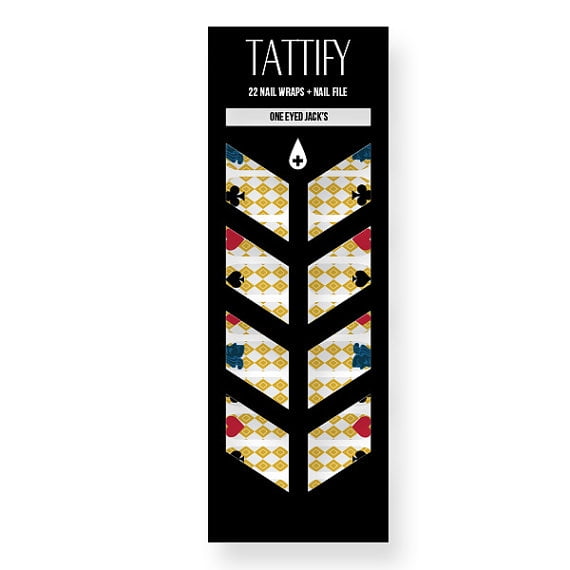 Tattify Argyle Playing Card Nail Wraps One Eyed Jack S Set Of 22 Walmart Com Walmart Com