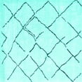 thumbnail image 1 of Ahgly Company Indoor Square Solid Turquoise Blue Modern Area Rugs, 3' Square, 1 of 4