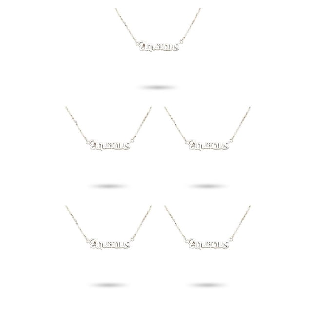 Collar Qarigey letra zodiaco Ins delicado encanto colgante Plata Acuario Type2 NO2