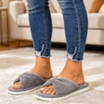 thumbnail image 6 of Knivor Open Toe Bow House Slippers for Women Soft Coral Fleece Non Slip Flat Indoor Slide Slippers for Bedroom Lounge, 6 of 9