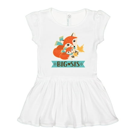 

Inktastic Big Sis Woodland Fox Sister Gift Toddler Girl Dress