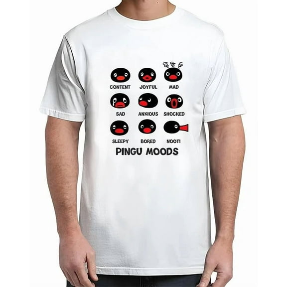 DOVU Pingu Moods T-Shirt Unisex S-5XL Hot Trending Shirt, Vintage Birthday Gift