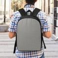 thumbnail image 6 of Goofa Houndstooth Black And White Pattern 17in Student Backpack - School, Travel, Work Bookbag -Laptop Backpack,Water Resistant College School Computer Bag, 6 of 6