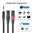 thumbnail image 3 of Jack 6.35mm 1/4 TRS Stereo to Dual XLR Male Audio Cable 100cm, 3 of 5