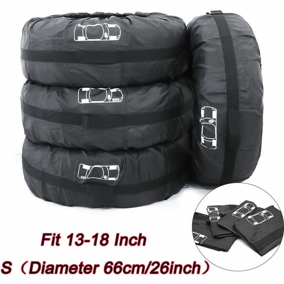4 Pcs SUV Car Seasonal Protection Storage Tire Tote Carry Bags Auto Accessories