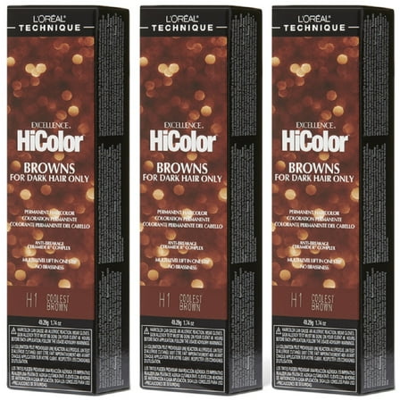 L'Oreal Excellence HiColor H1 Coolest Brown Hair HC-05113 (3 Pack)