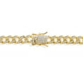thumbnail image 3 of Gem Stone King 1.00 Cttw White Moissanite Curb Link Chain Bracelet for Women in 18K Yellow Gold Plated | Available in 6.5/7/7.5 inch | With Safety Lock Clasp, 3 of 6