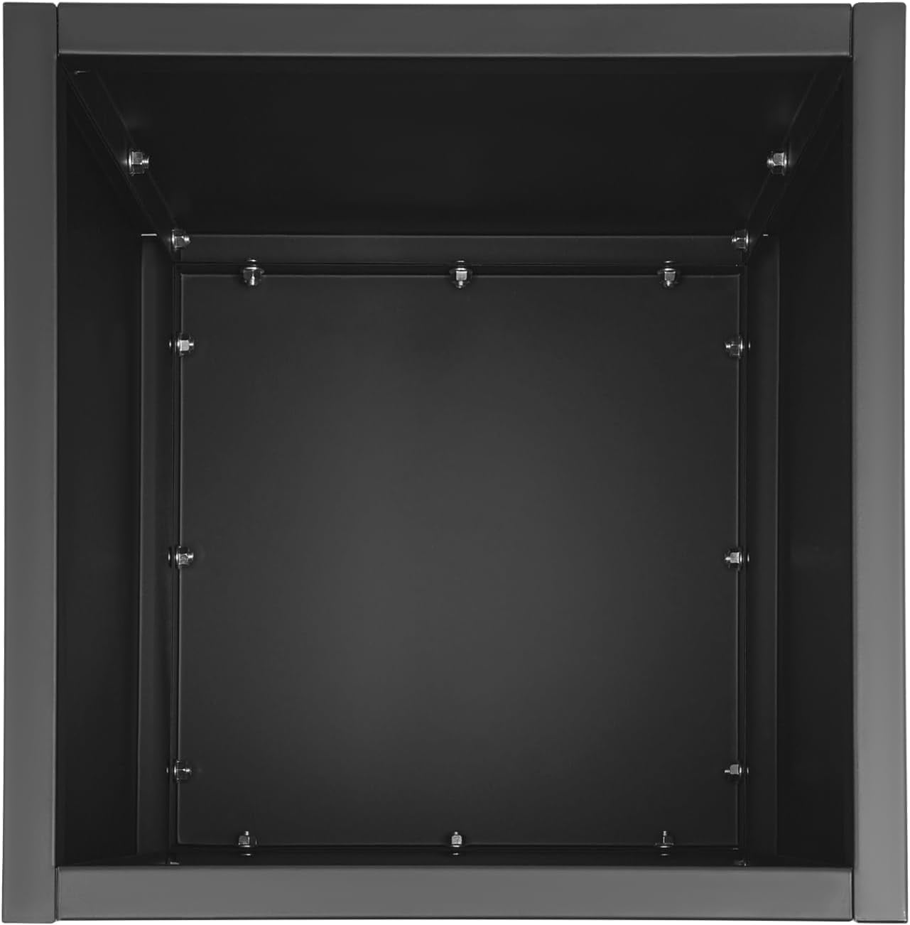 Large Black Square Planter, Cube Metal Planters Pot with Drainage Seams for Indoor and Outdoor, Heavy Duty Steel Flower Pots for Patio, Deck, Yard, Garden