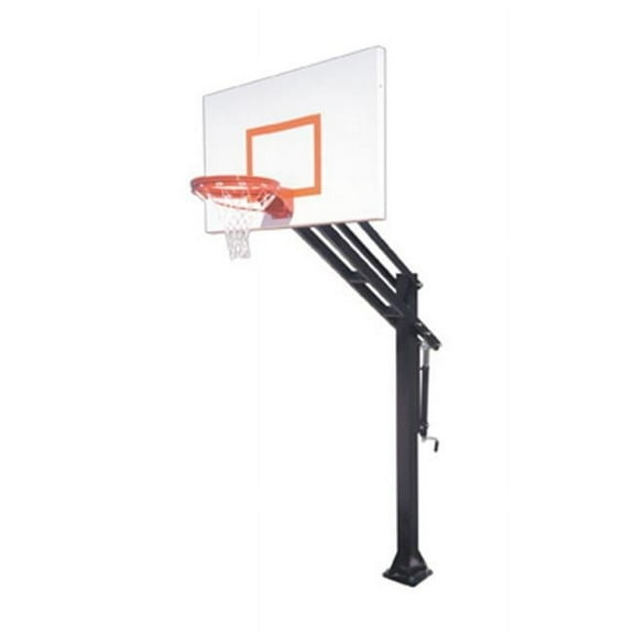 Force Endura Steel-Aluminum In Ground Adjustable Basketball System, Columbia Blue