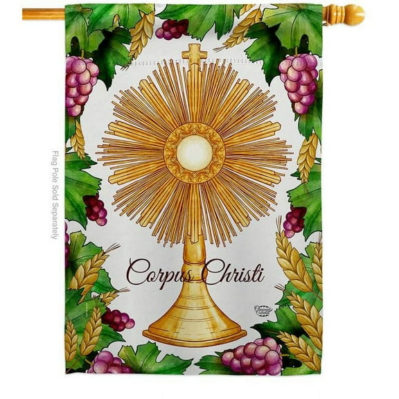 Ornament Collection H192708-BO Festival Corpus Christi Religious First Communion Double-Sided Garden Decorative House Flag, Multi Color