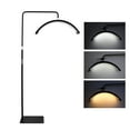 thumbnail image 1 of yeacher Adjustable Bi-Color LED Floor Lamp with 36W Output, 3000K-6000K Temperature Range, 10-Level Brightness, 1.8m Metal Stand, Phone Holder, and Remote Control (No Battery Included) - Black,, 1 of 7