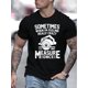 thumbnail image 1 of Camiseta informal de cuello redondo para hombre con cita humorística sobre carpintería, tejido de punto, ligera y elástica, ideal para el verano., 1 of 8