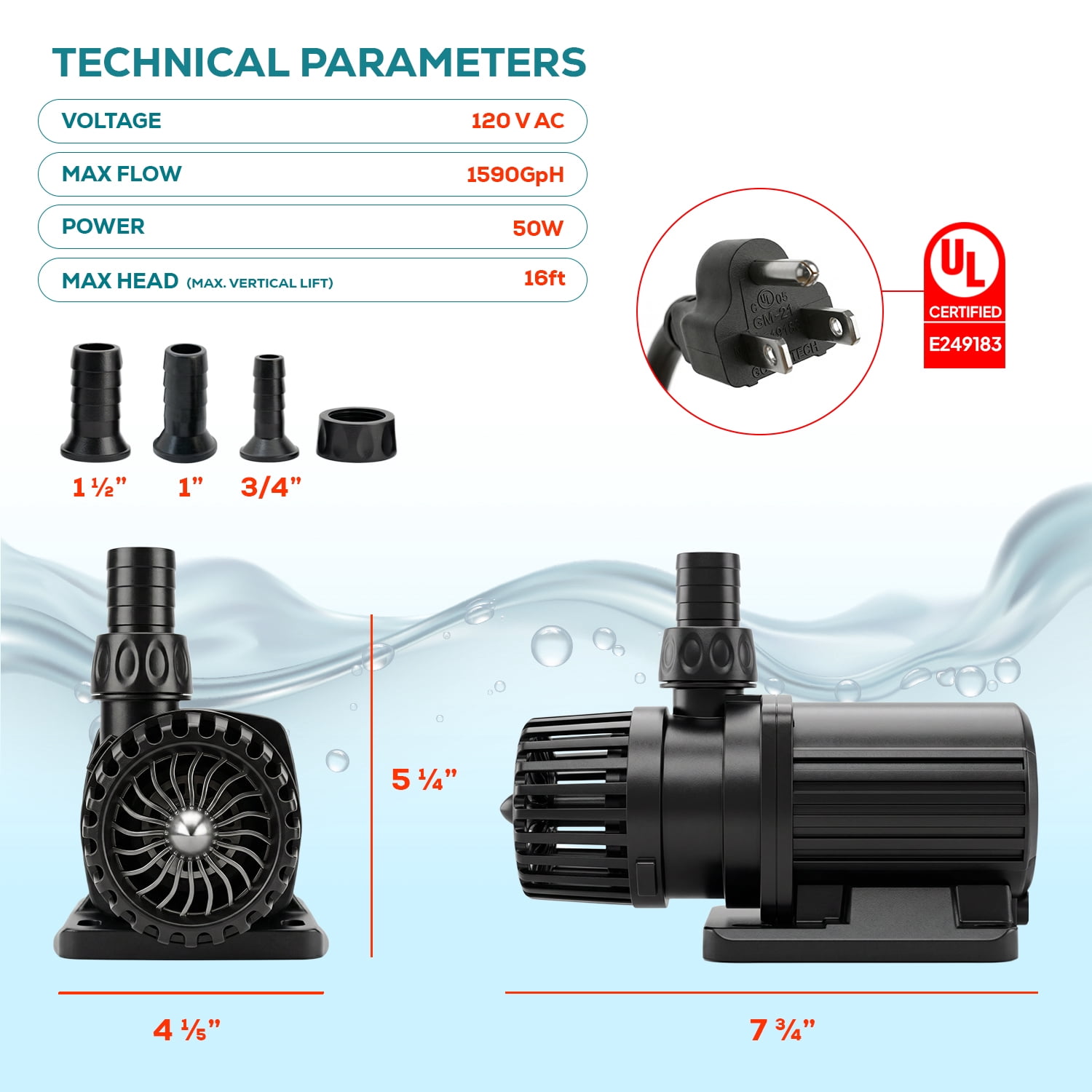 1600 GPH Aqua Dream 24V DC Eco Marine Aquarium Wave Pump