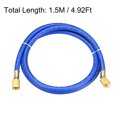thumbnail image 2 of Unique Bargains 1.5m 1/4 SAE Thread Connector 600PSI Refrigeration Charging Hose Tube Blue, 2 of 4