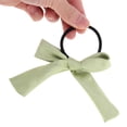 thumbnail image 4 of Unique Bargains 1 Pc Simple Solid Bow Ribbon Hair Elastic Band for Home Green, 4 of 5