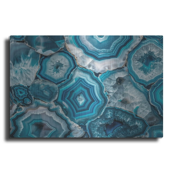 Luxe Metal Art 'Blue Mineral Mosaic' by Svetlana Aleynikova Metal Wall Art, 16" x 12"