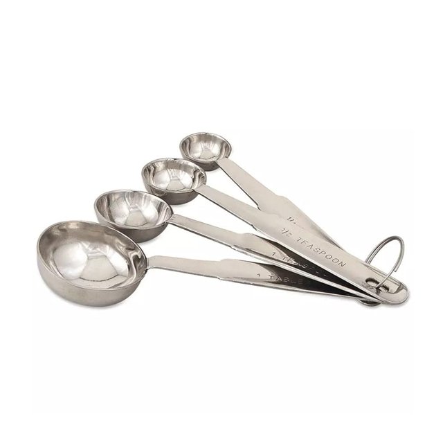 Browne Foodservice 2316Eh Cuchara Medidora Extrapesada De Acero Inoxidable, Juego De 4