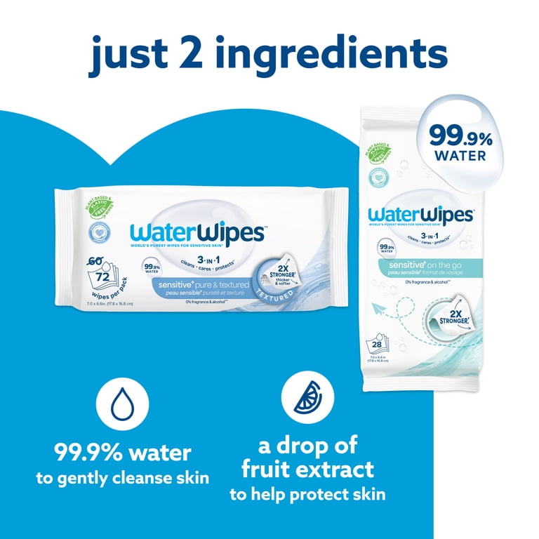 WaterWipes Sensitive Pure & Textured Wipes, 316 Count photo 4