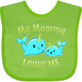 thumbnail image 3 of Inktastic My Mommy Loves Me Cute Narwhal Boys or Girls Baby Bib, 3 of 4