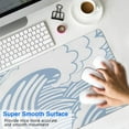 thumbnail image 4 of Designer Gaming Mouse Pad - Japanese Blue & White Wave, Large Size, Non-Slip Base, 4 of 7