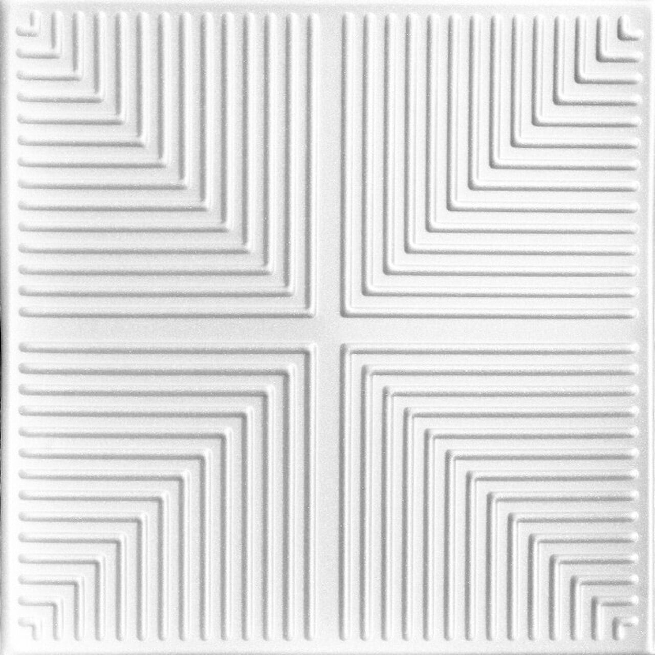 Pack of 144 384 sq. ft./Case A la Maison Ceilings R24 Line Art Foam Glue-up Ceiling Tile Plain White 