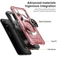 thumbnail image 2 of Compatible for AT&T Maestro 3 Case w/Tempered Glass Screen Protector [Military Grade] Ring Car Mount Kickstand Shockproof Hard Phone Case - Rose Gold, 2 of 7