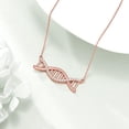 thumbnail image 2 of SISGEM DNA Necklace Double Helix Chemistry Science Molecule Biology Necklace Rose Gold Plated Sterling Silver Jewelry for Women, 2 of 7