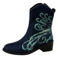 thumbnail image 1 of NECHOLOGY Botas Mujer Adulto Femenino Zapatos Botines para mujer Botas de mezclilla para mujer Botas de tobillo estampadas de moda Botas de mujer de tacón bajo grueso (Blue, 8), 1 of 7