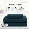 thumbnail image 2 of Casa Platino Twin Cooling Sheets – 100% Soft Cotton Sheets Set, Value for Money, Year Around Use, 15” Deep Pocket Fit, Machine Washable – Estate Blue, 2 of 6