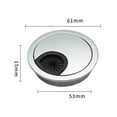 thumbnail image 2 of 53mm Desk Metal Grommet Table Cable Tidy Wire Hole Cover Chrome Brush, 2 of 6
