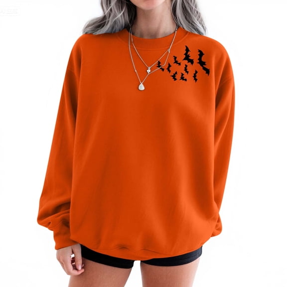 Sokhug Long Sleeve Sweatshirt for Women Round Neck Graphic Print Pullover Tops Casual Fall Winter Halloween Loose Sweatshirts Tops