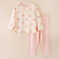 thumbnail image 2 of KPOPLK Teen Girls Pjs Set Two Piece Pajamas Kids Fall Winter Long Sleeve T-Shirt Top and Pant Pajamas Loungewear(7-8 Years,Light Pink), 2 of 6