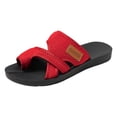 thumbnail image 4 of Women's Mesh Toe Ring Platform Sandals Breathable Non Slip Walking Flip Flops Lightweight Beach Slide Red Size 7, 4 of 5