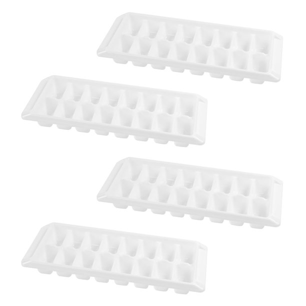 White Ice Cube Trays Easy Release Stackable Flexible Durable NonStick