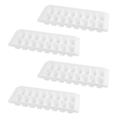- White Ice Cube Trays Easy Release Stackable Flexible Durable Non-Stick Freezer Treats Molds (4 Pack, 16 Cubes)