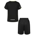 thumbnail image 2 of Sinleey Kids Boys Girls 2 Piece Tracksuit Moisture Wicking Short T-shirts with Sport Shorts Set Gym Black 130, 2 of 5