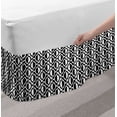 thumbnail image 2 of Black and White Bed Skirt, Lattice Pattern with Geometric Circles and Lines Abstract Monochrome Grid, Elastic Bedskirt Dust Ruffle Wrap Around for Bedding Decor, 4 Sizes, Black White, by Ambesonne, 2 of 2
