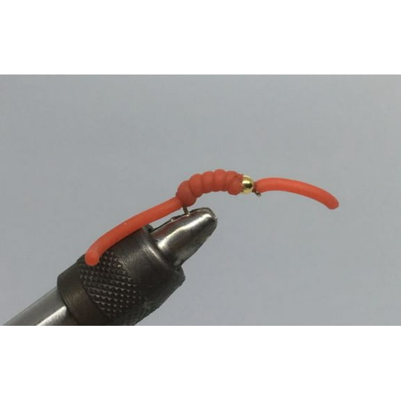 One Dozen (12) - Beadhead Squirmy Worm - Red