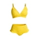 thumbnail image 5 of Tankini de moda para mujer, color sólido con cojín en el pecho y sin soporte de acero, traje de baño holgado con cordón dividido, traje de baño de dos piezas para mujer, trajes de baño tankini para mu, 5 of 6