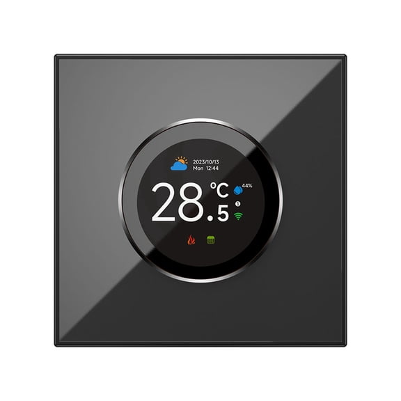 M Buder Smart Thermostat for House 1.32in TFT Screen Touch Knob Voice WIFI Temperature Controller with Ambient Lights for Home Water Heating GA Black 3.39 inches / 8.6 cm