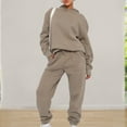 thumbnail image 2 of Ensemble de Survêtement 2 Pcs pour Femmes Simple Décontracté Tendance (Kaki P), 2 of 6
