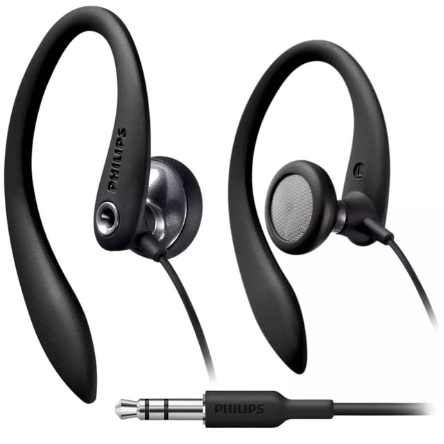 Auriculares Philips SHS3200BL/37 con gancho flexible para orejas con cable
