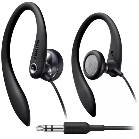 Auriculares Philips SHS3200BL/37 con gancho flexible para orejas con cable