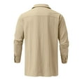 thumbnail image 2 of TAIAOJING Mens Long Sleeve Shirts Mens Classic Solid Color Pocket Button Down Blouse Shirt, 2 of 5